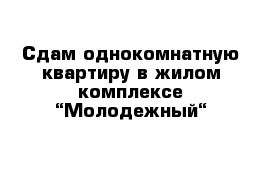 Сдам однокомнатную квартиру в жилом комплексе “Молодежный“